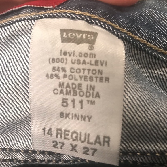 Levi’s 511 Youth Skinny Jeans Size 14 Reg - Picture 3 of 3